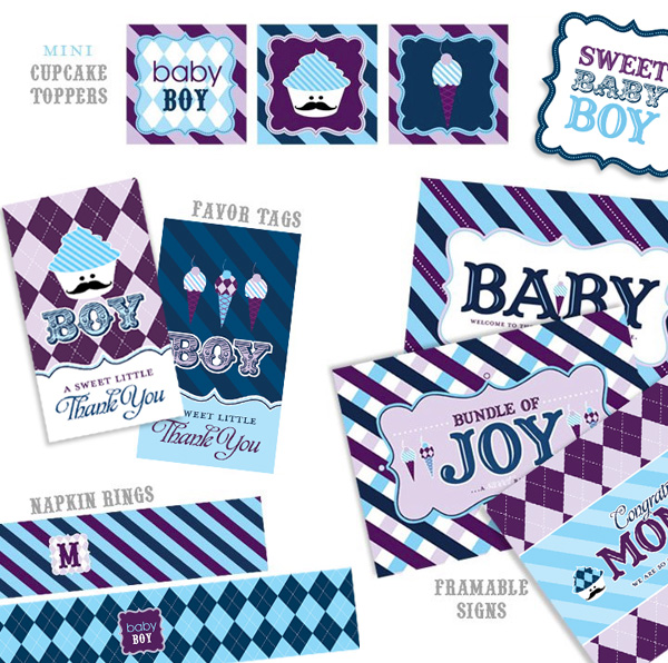 Free printables for a boy baby shower