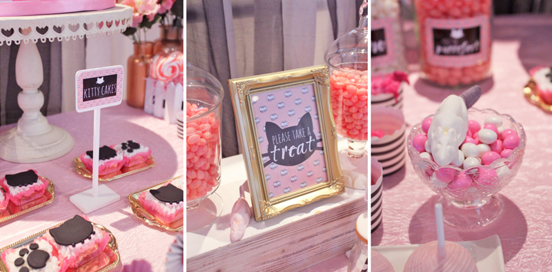 Kitty Cat themed candy table ideas.